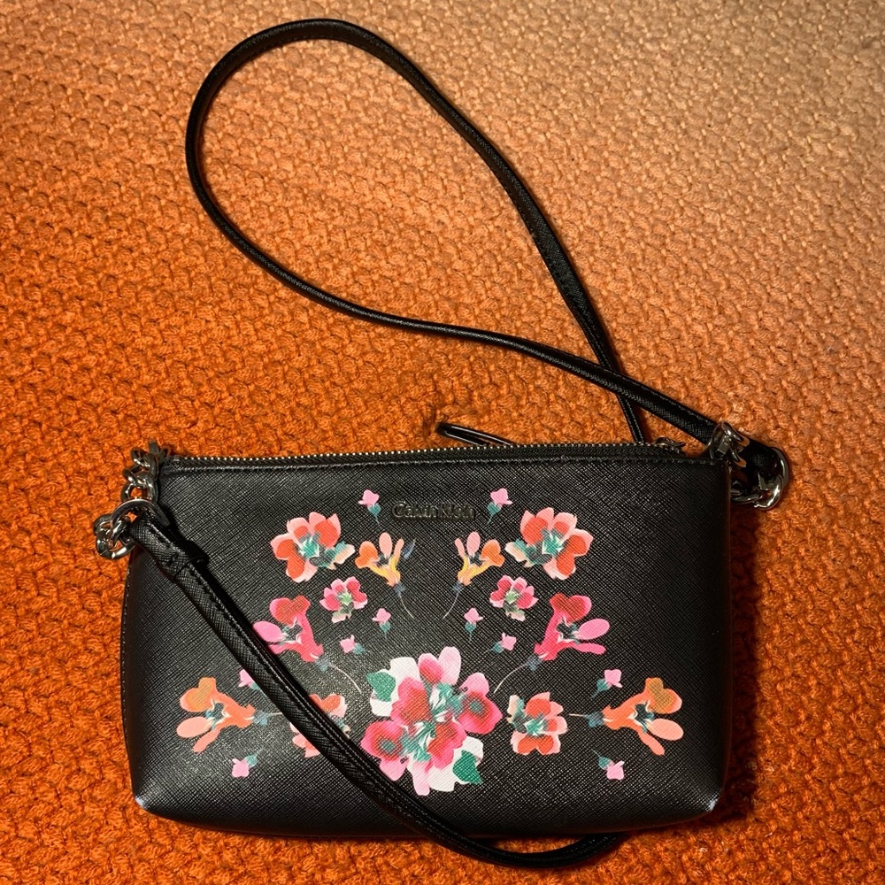 Calvin Klein: Saffiano Floral Leather Crossbody
